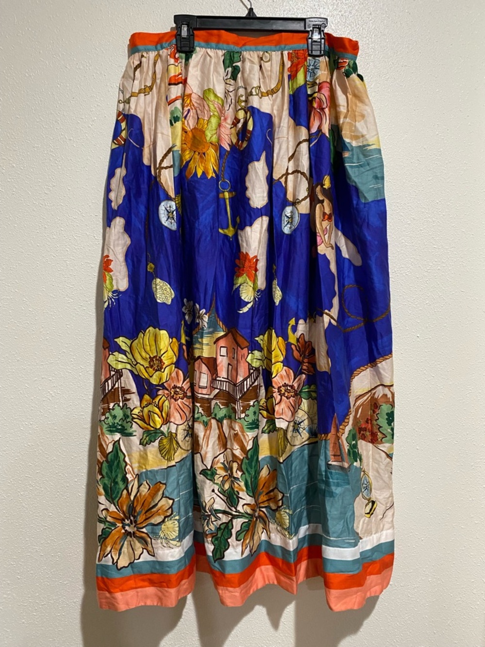 ANTONIO MELANI Tropical Print Midi Skirt A-29 - Picture 2 of 9